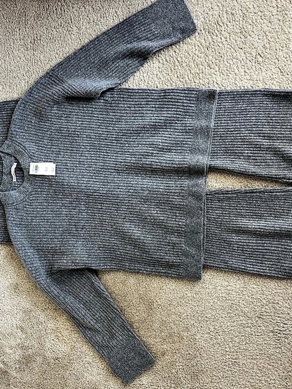 Abercrombie & Fitch Ribbed Two-Piece Set in Gray Size Medium NWT